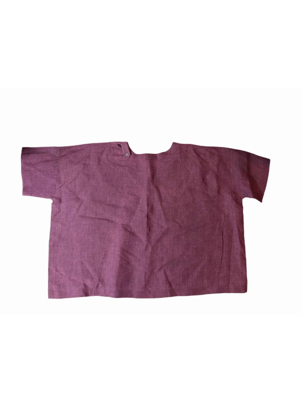 Eskandar Plum 100% Linen Oversized Boxy Tunic Top Lagenlook